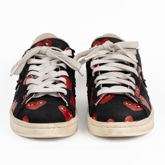 Converse X Play Comme Des Garcons CDG Pro Low Black/Red Hearts 8.5 - Picture 2 of 12
